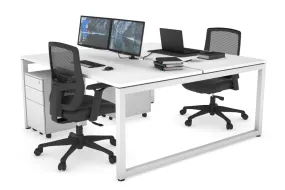 Quadro Loop Legs 2 Person Office Workstation [1800L x 800W with Cable Scallop]