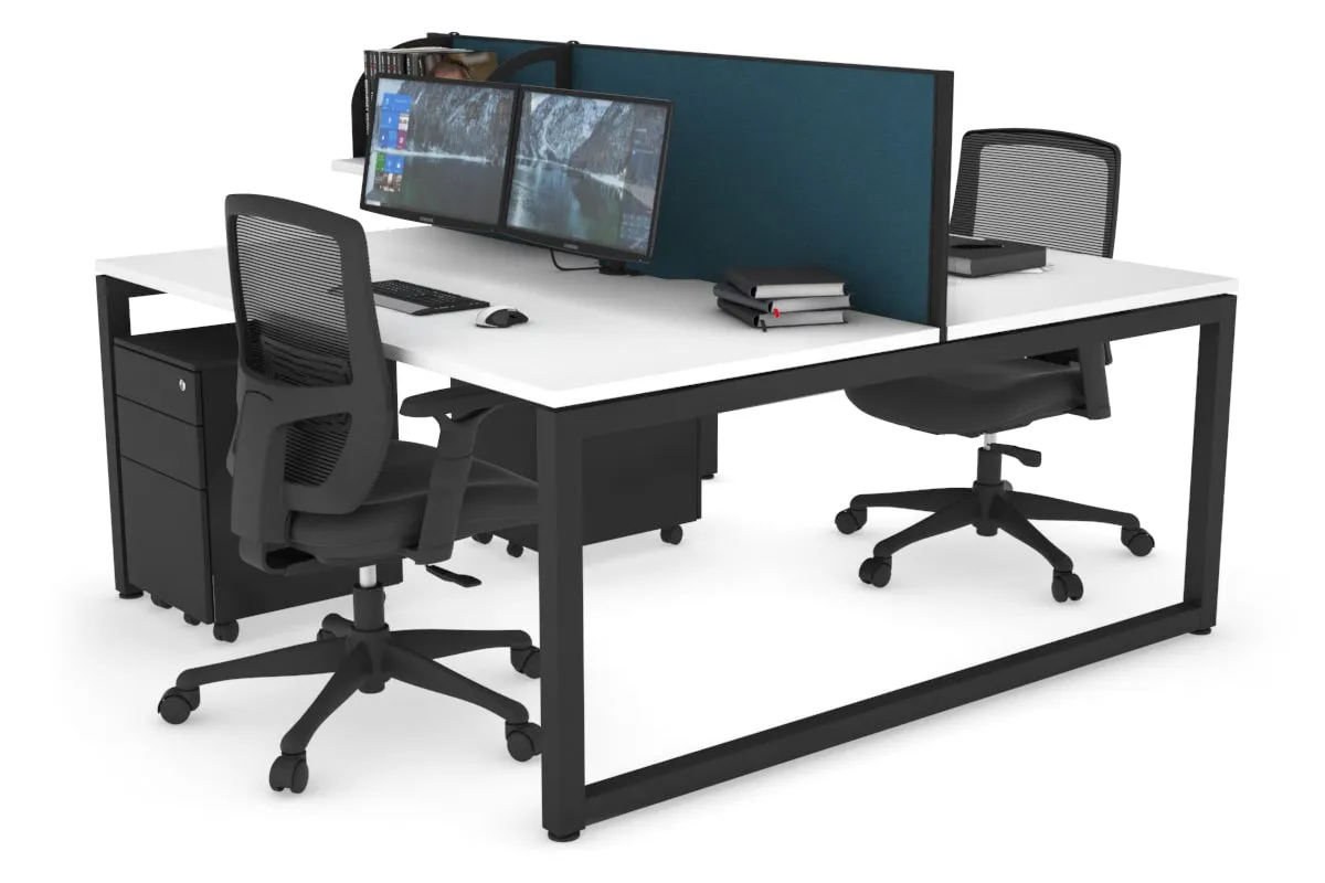 Quadro Loop Legs 2 Person Office Workstation [1800L x 800W with Cable Scallop]