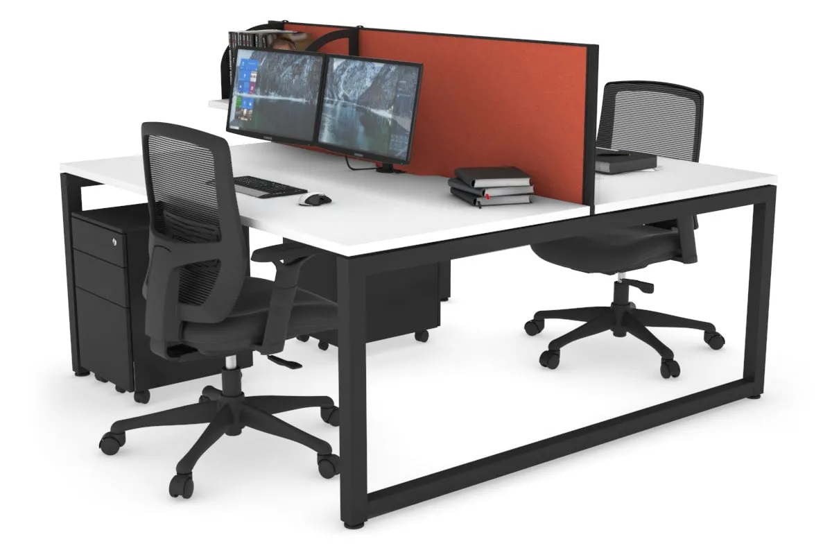 Quadro Loop Legs 2 Person Office Workstation [1800L x 800W with Cable Scallop]