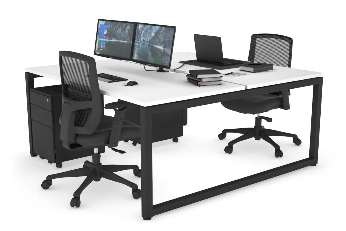 Quadro Loop Legs 2 Person Office Workstation [1800L x 800W with Cable Scallop]