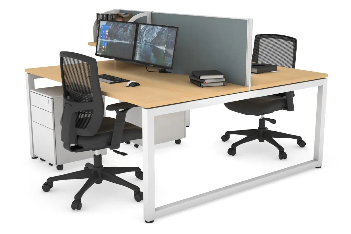 Quadro Loop Legs 2 Person Office Workstation [1800L x 800W with Cable Scallop]