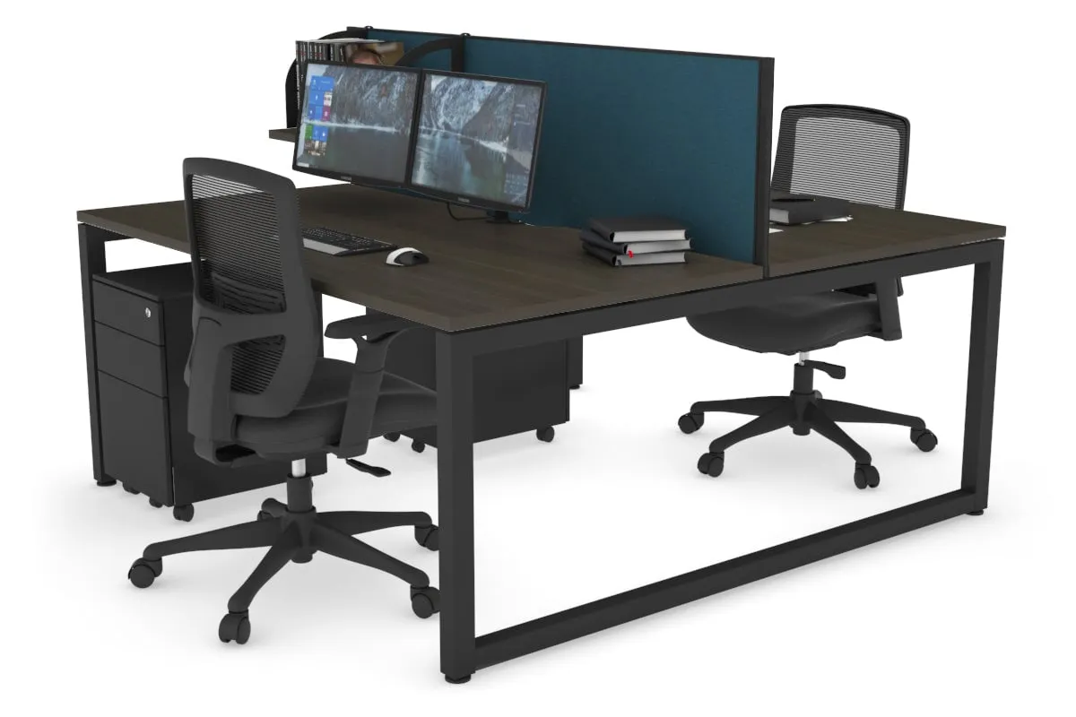 Quadro Loop Legs 2 Person Office Workstation [1800L x 800W with Cable Scallop]