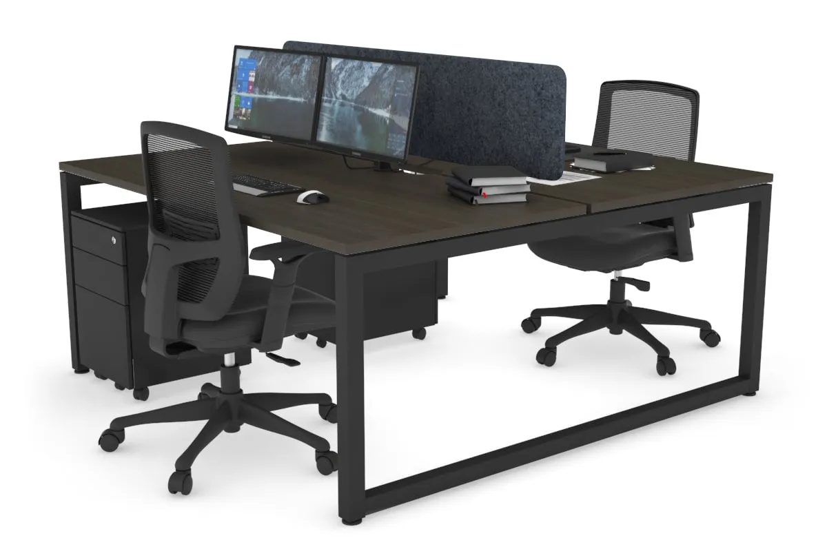 Quadro Loop Legs 2 Person Office Workstation [1800L x 800W with Cable Scallop]