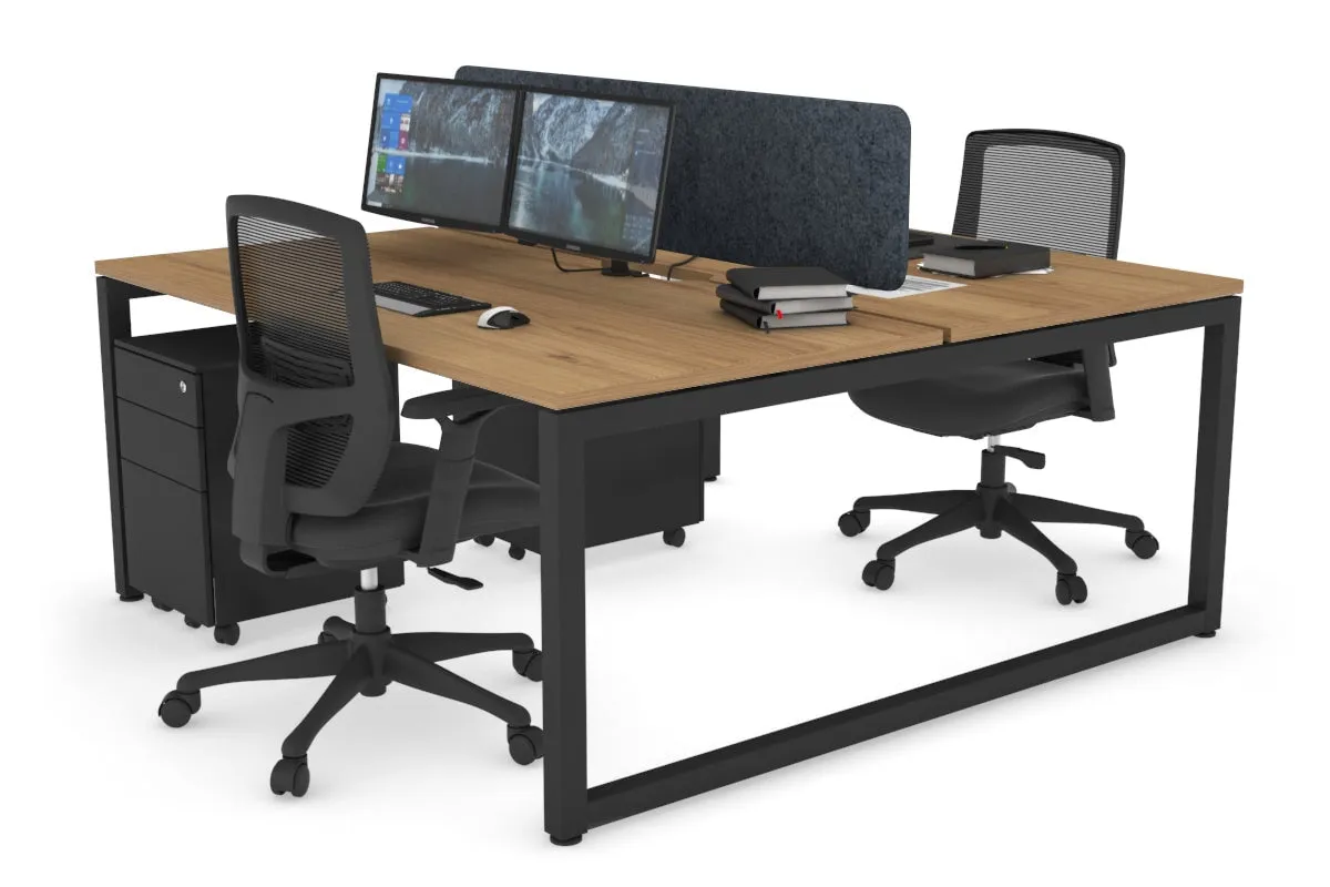 Quadro Loop Legs 2 Person Office Workstation [1800L x 800W with Cable Scallop]