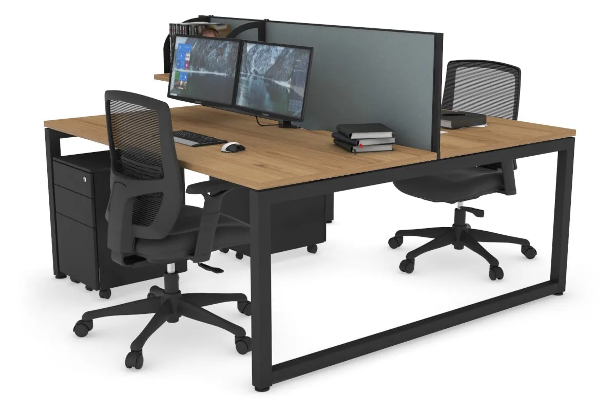 Quadro Loop Legs 2 Person Office Workstation [1800L x 800W with Cable Scallop]
