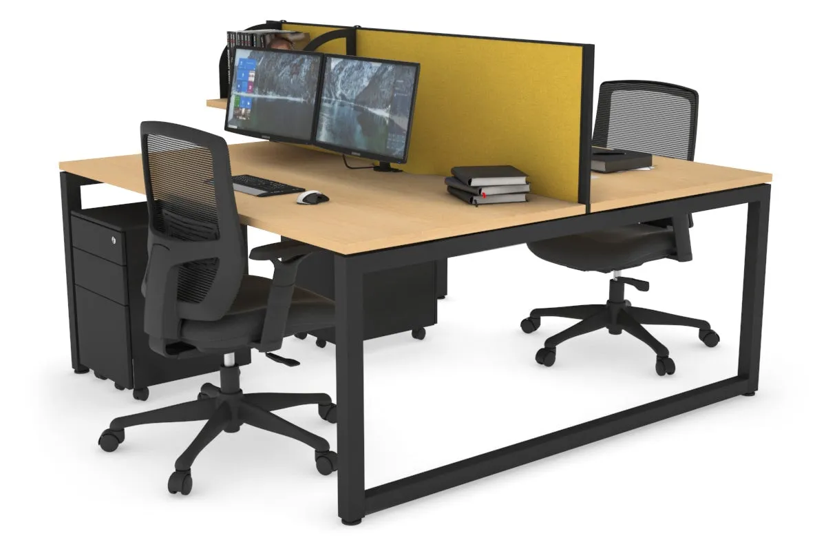 Quadro Loop Legs 2 Person Office Workstation [1800L x 800W with Cable Scallop]