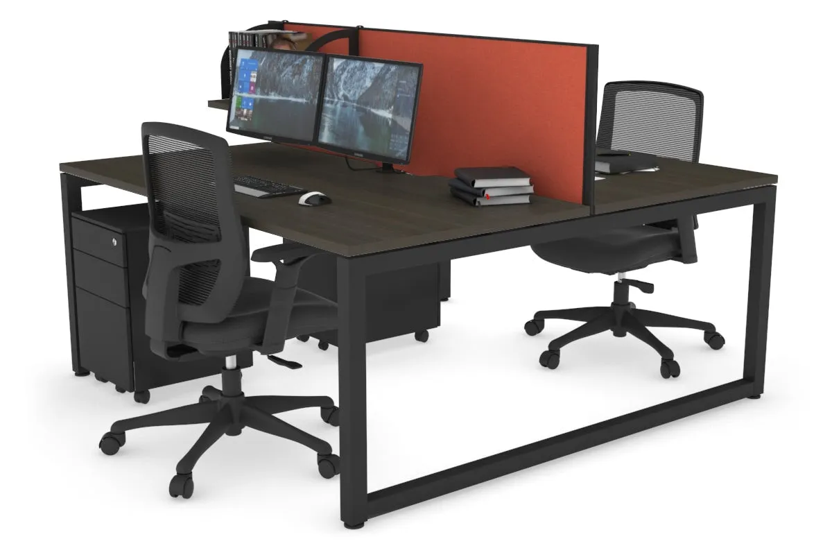 Quadro Loop Legs 2 Person Office Workstation [1800L x 800W with Cable Scallop]