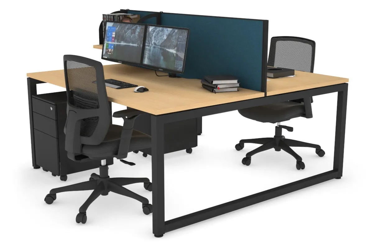 Quadro Loop Legs 2 Person Office Workstation [1800L x 800W with Cable Scallop]