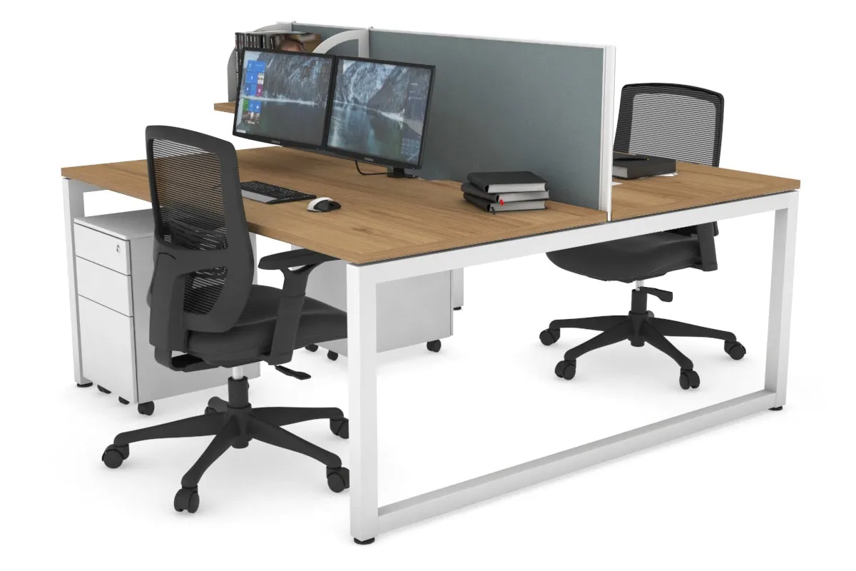Quadro Loop Legs 2 Person Office Workstation [1800L x 800W with Cable Scallop]