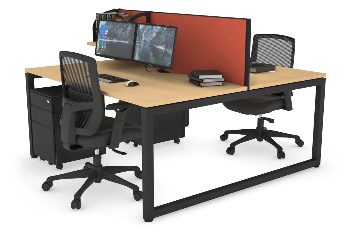 Quadro Loop Legs 2 Person Office Workstation [1800L x 800W with Cable Scallop]