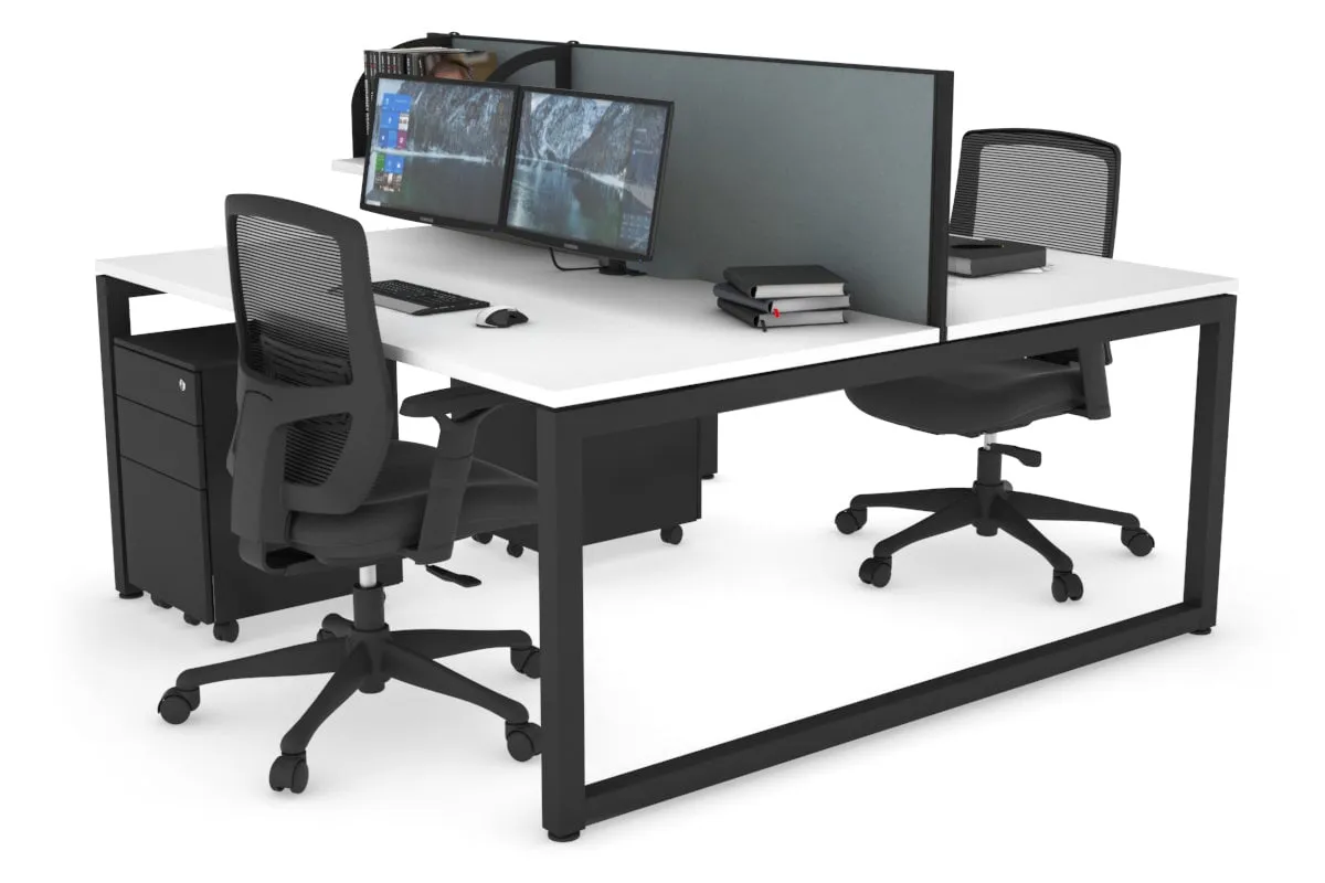 Quadro Loop Legs 2 Person Office Workstation [1800L x 800W with Cable Scallop]