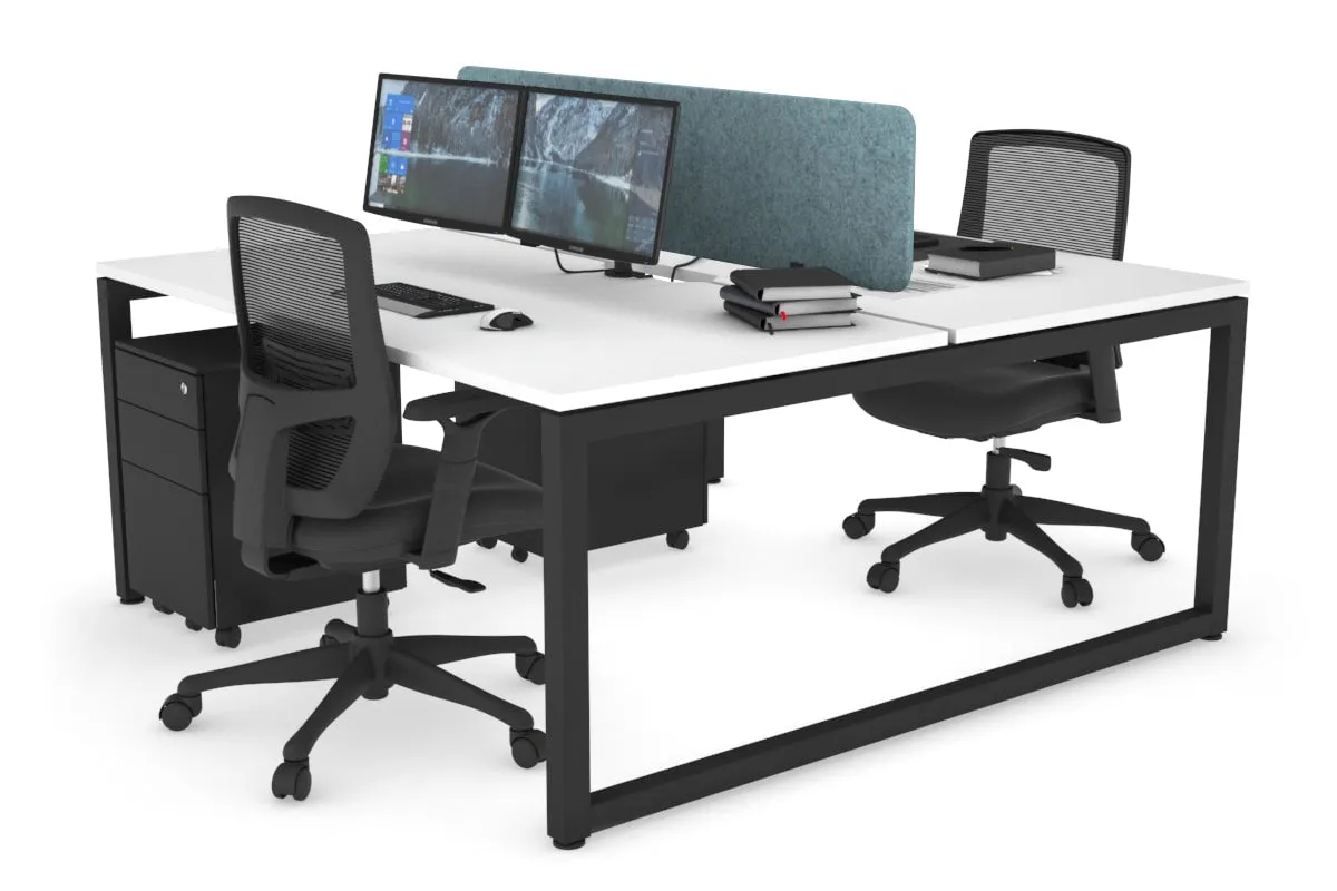 Quadro Loop Legs 2 Person Office Workstation [1800L x 800W with Cable Scallop]