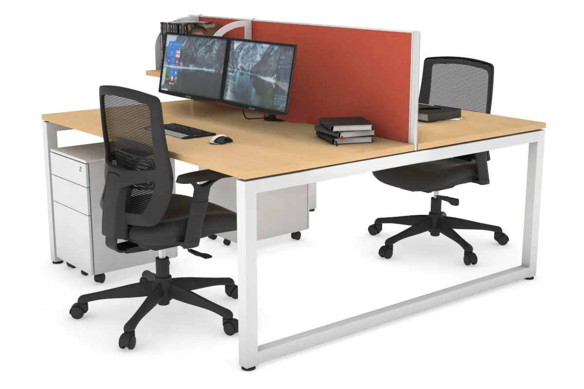 Quadro Loop Legs 2 Person Office Workstation [1800L x 800W with Cable Scallop]