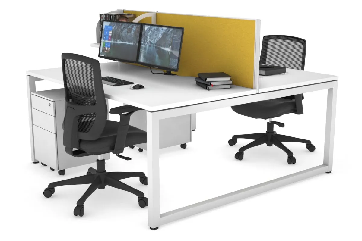 Quadro Loop Legs 2 Person Office Workstation [1800L x 800W with Cable Scallop]
