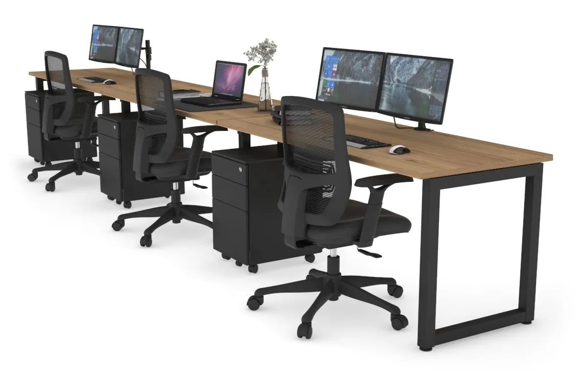 Quadro Loop Legs 3 Person Run Office Workstation [1800L x 700W]