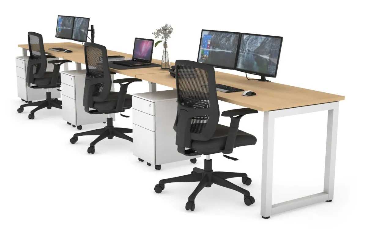 Quadro Loop Legs 3 Person Run Office Workstation [1800L x 700W]