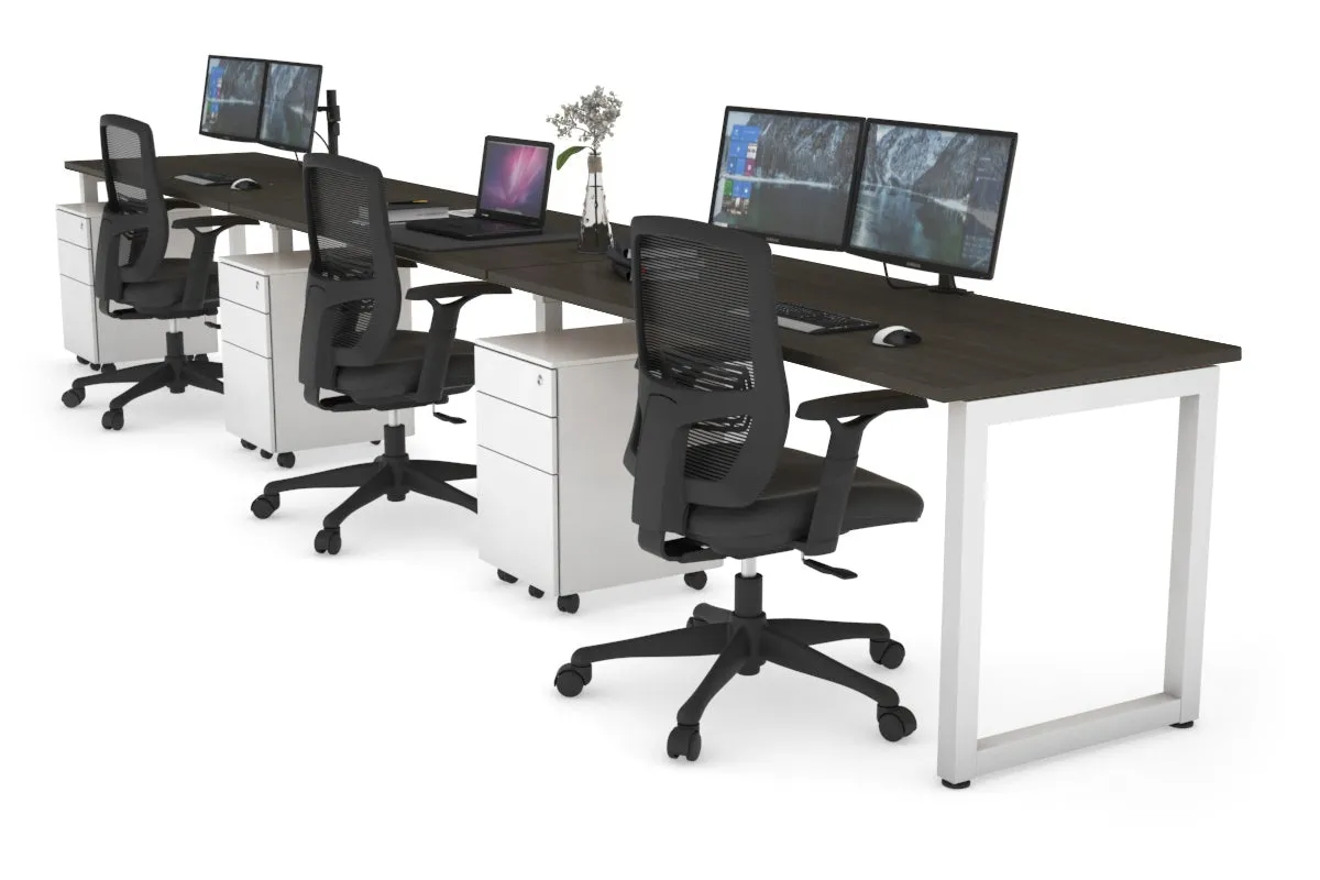Quadro Loop Legs 3 Person Run Office Workstation [1800L x 700W]