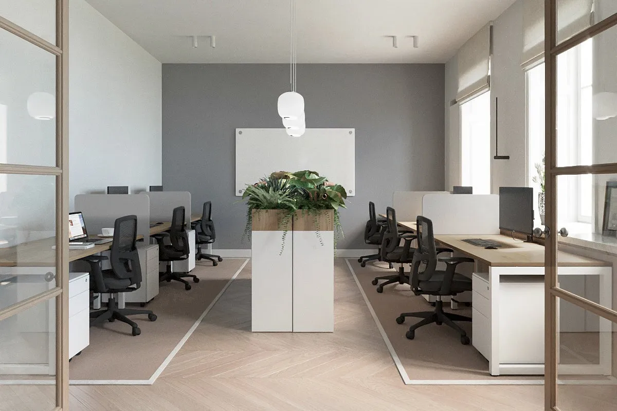 Quadro Loop Legs 3 Person Run Office Workstation [1800L x 700W]