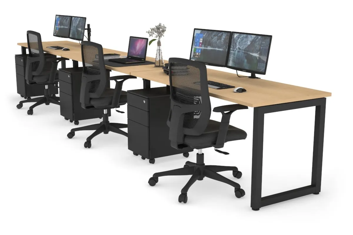 Quadro Loop Legs 3 Person Run Office Workstation [1800L x 700W]