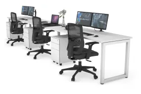 Quadro Loop Legs 3 Person Run Office Workstation [1800L x 700W]