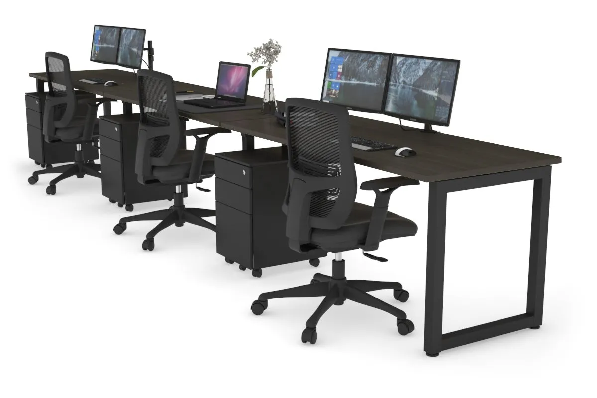 Quadro Loop Legs 3 Person Run Office Workstation [1800L x 700W]