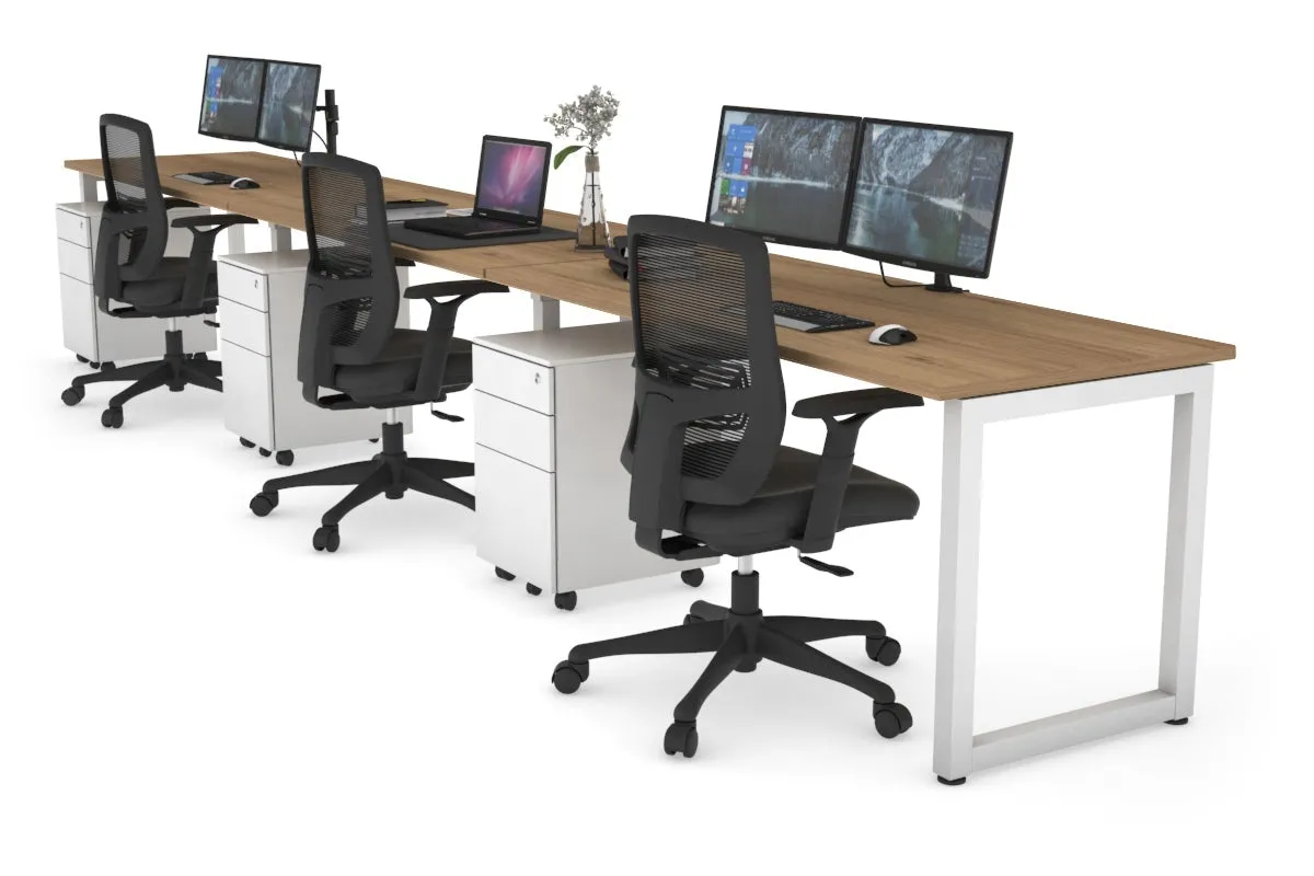Quadro Loop Legs 3 Person Run Office Workstation [1800L x 700W]