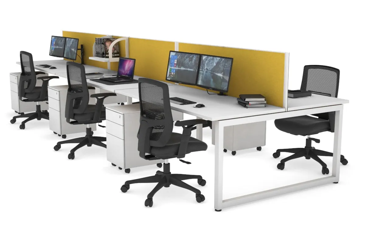 Quadro Loop Legs 6 Person Office Workstation [1400L x 700W]