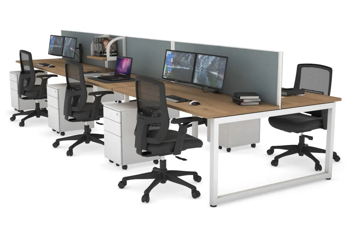 Quadro Loop Legs 6 Person Office Workstation [1400L x 700W]