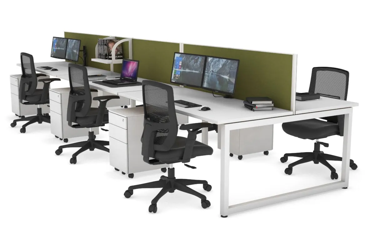 Quadro Loop Legs 6 Person Office Workstation [1400L x 700W]