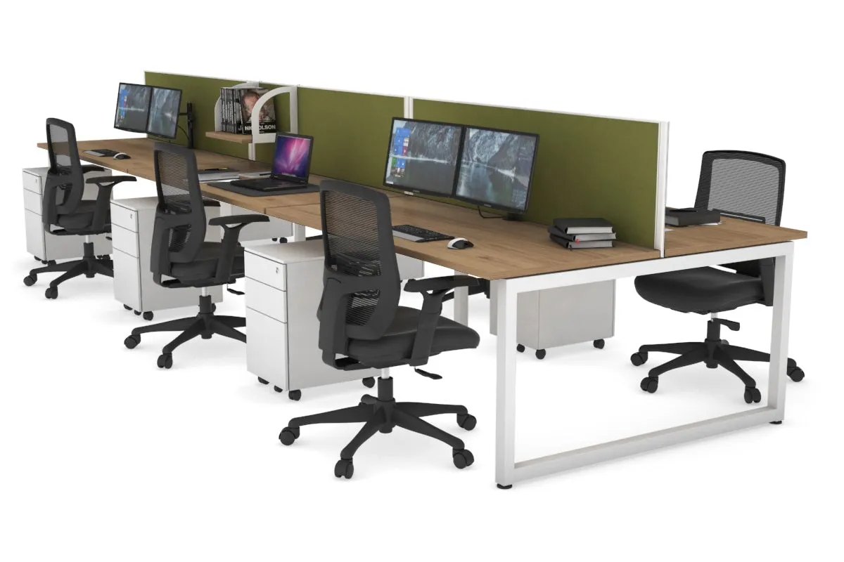 Quadro Loop Legs 6 Person Office Workstation [1400L x 700W]