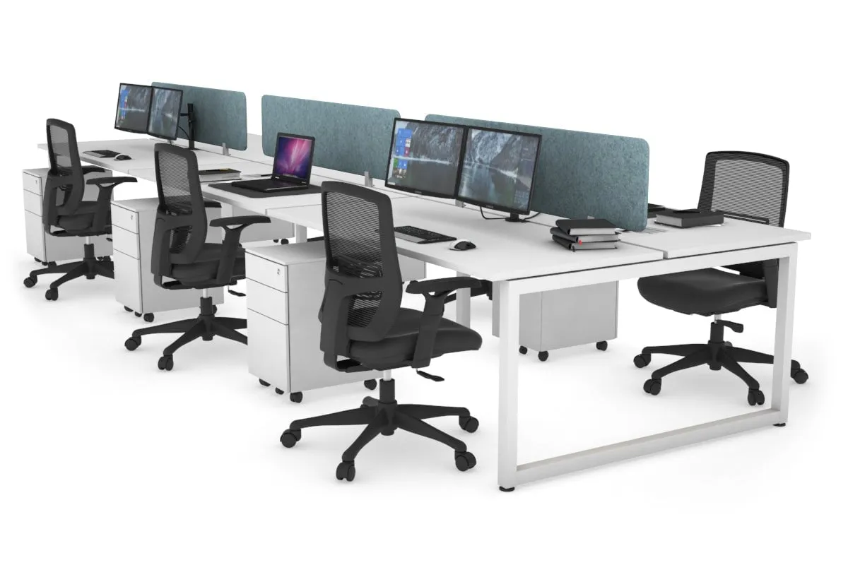 Quadro Loop Legs 6 Person Office Workstation [1400L x 700W]