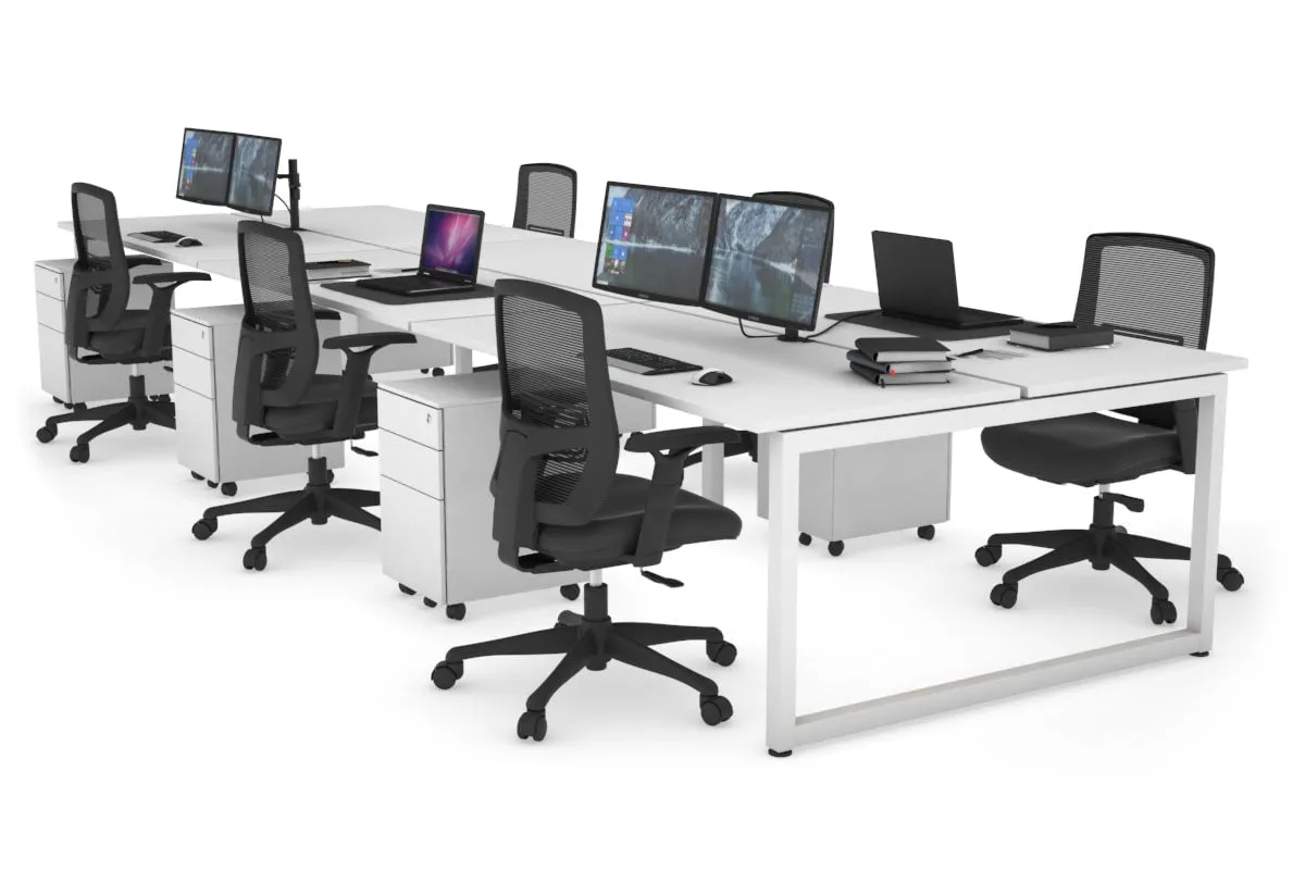 Quadro Loop Legs 6 Person Office Workstation [1400L x 700W]