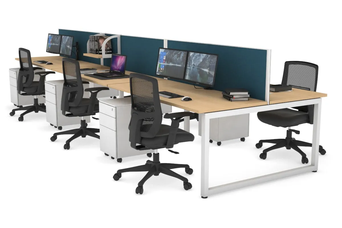 Quadro Loop Legs 6 Person Office Workstation [1400L x 700W]