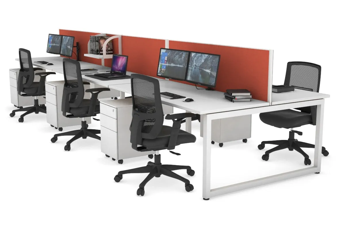 Quadro Loop Legs 6 Person Office Workstation [1400L x 700W]