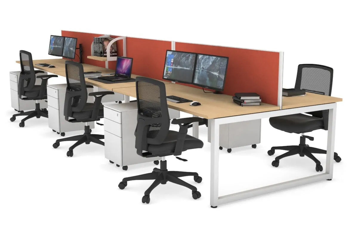 Quadro Loop Legs 6 Person Office Workstation [1400L x 700W]