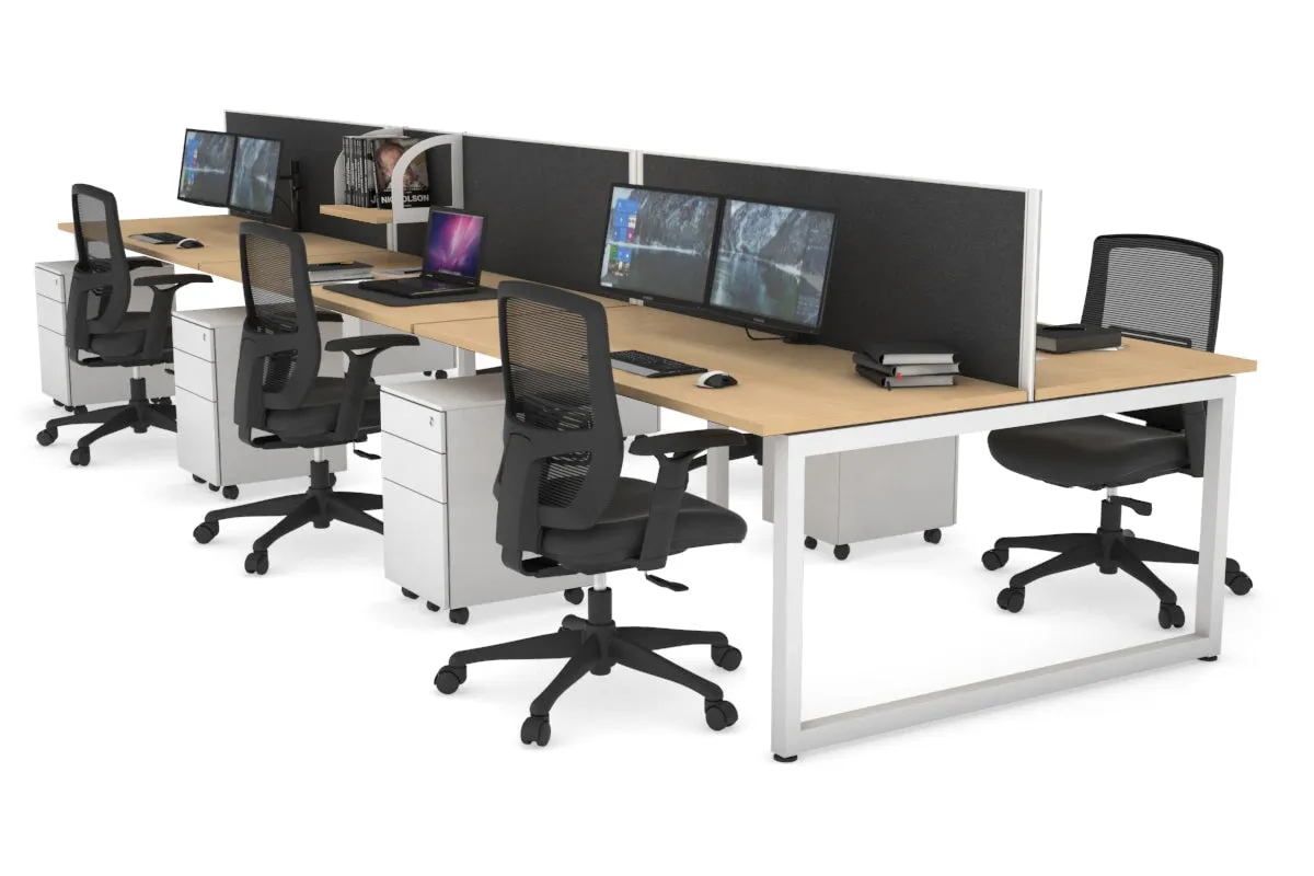 Quadro Loop Legs 6 Person Office Workstation [1400L x 700W]