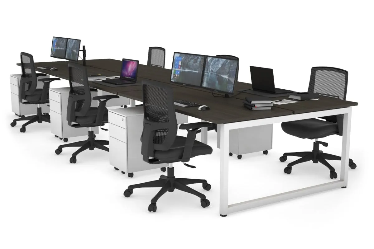 Quadro Loop Legs 6 Person Office Workstation [1400L x 700W]