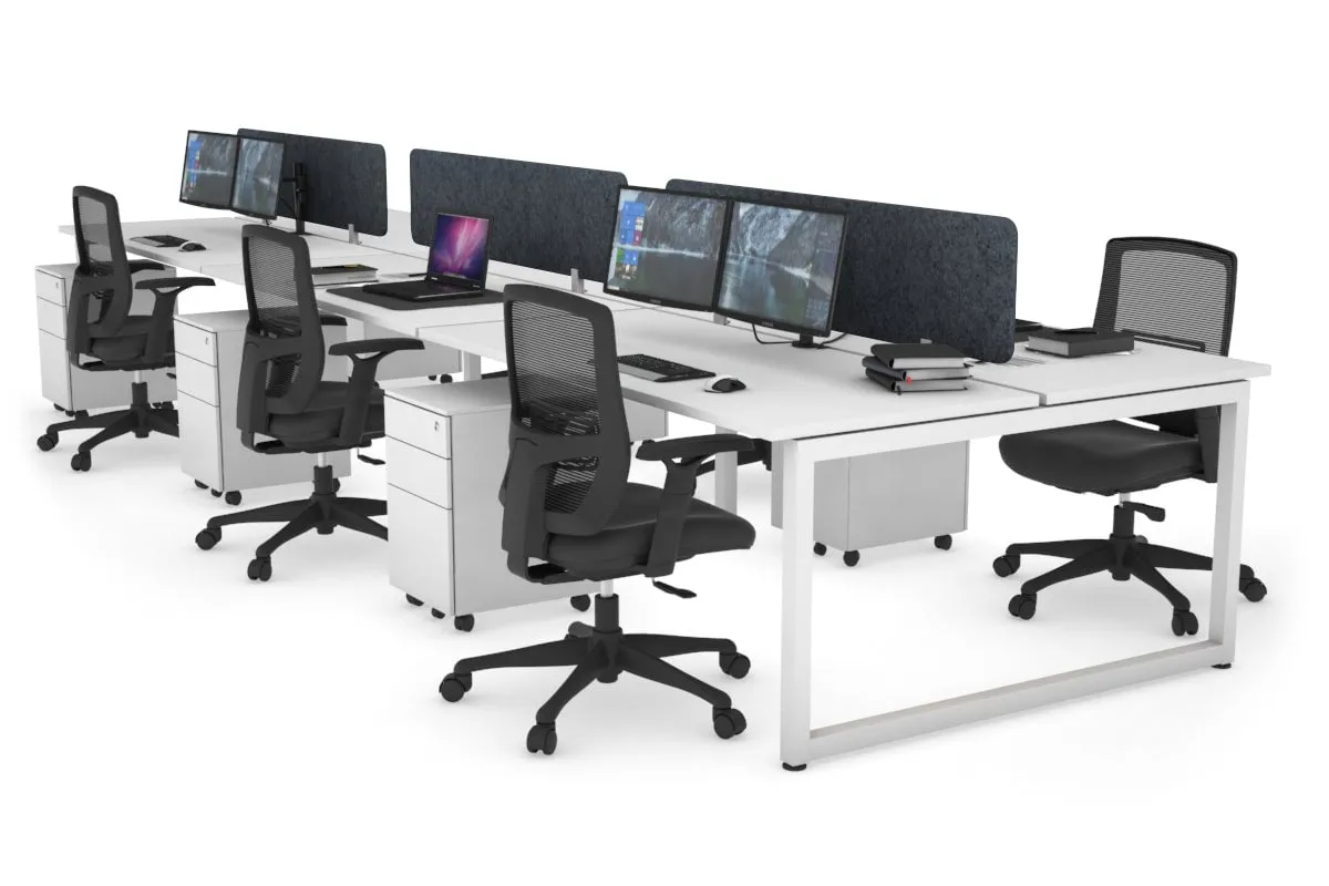 Quadro Loop Legs 6 Person Office Workstation [1400L x 700W]