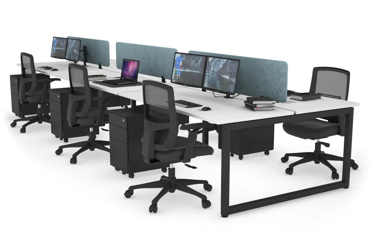 Quadro Loop Legs 6 Person Office Workstation [1400L x 700W]
