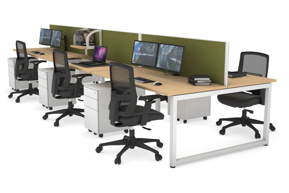 Quadro Loop Legs 6 Person Office Workstation [1400L x 700W]
