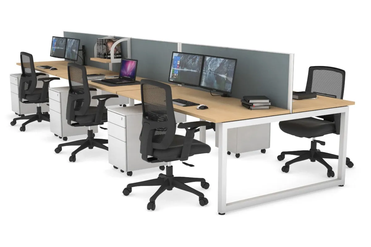 Quadro Loop Legs 6 Person Office Workstation [1400L x 700W]