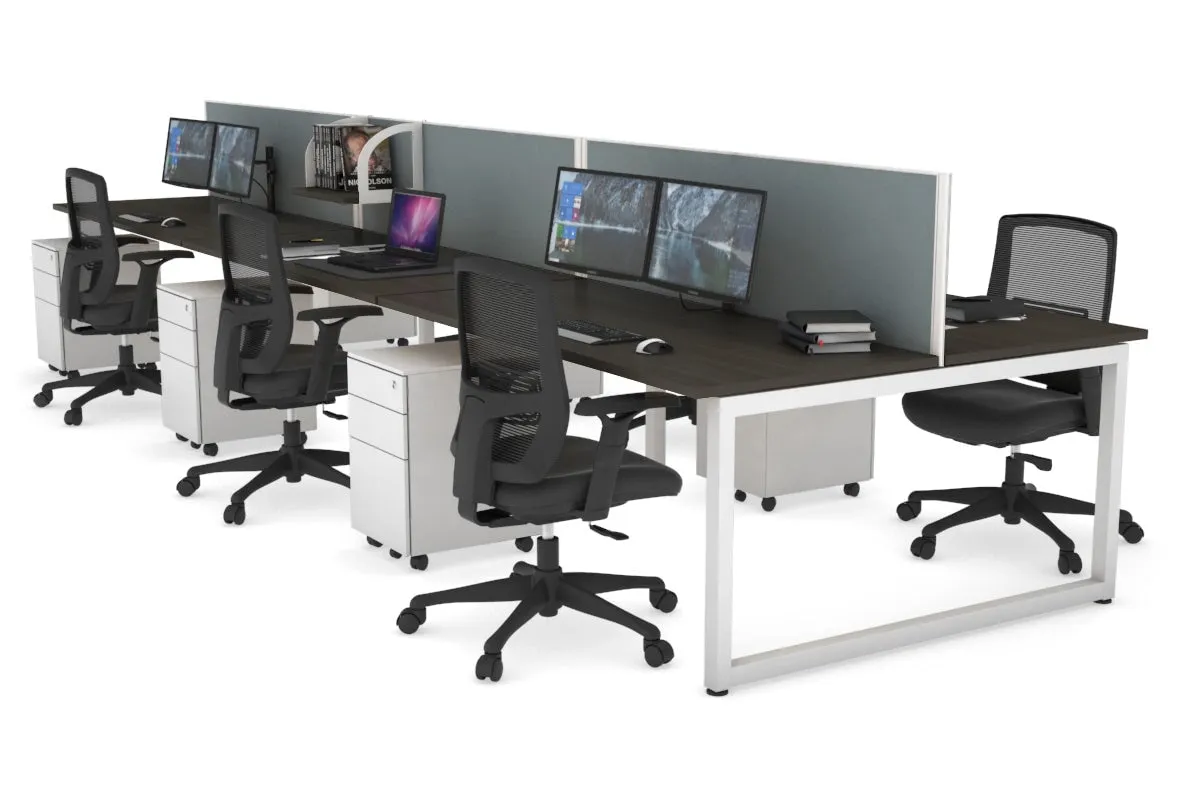 Quadro Loop Legs 6 Person Office Workstation [1400L x 700W]