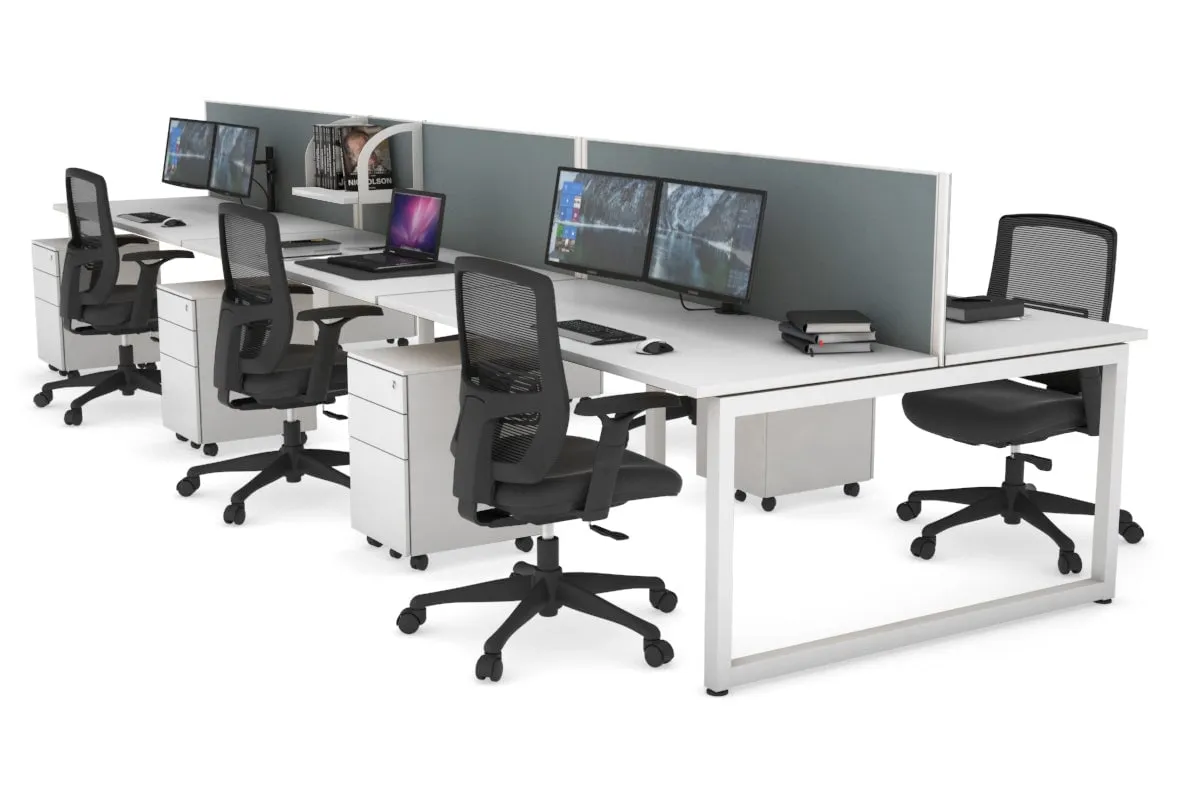Quadro Loop Legs 6 Person Office Workstation [1400L x 700W]