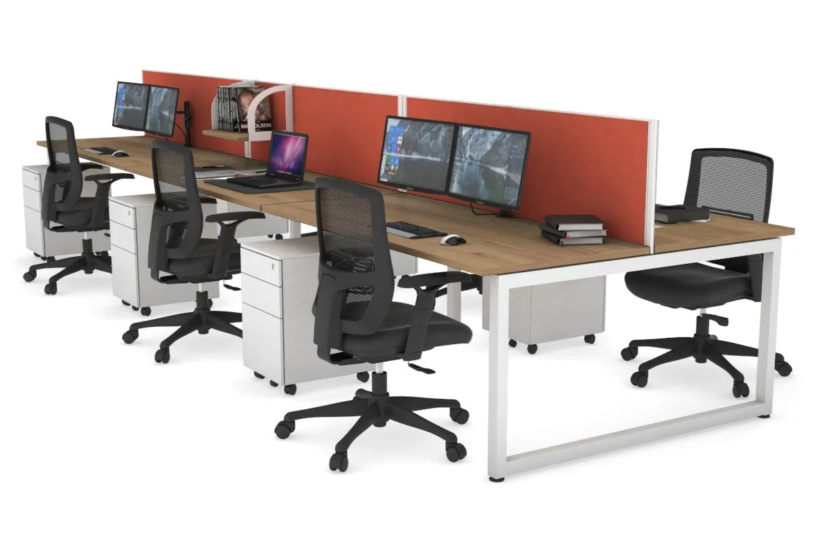 Quadro Loop Legs 6 Person Office Workstation [1400L x 700W]
