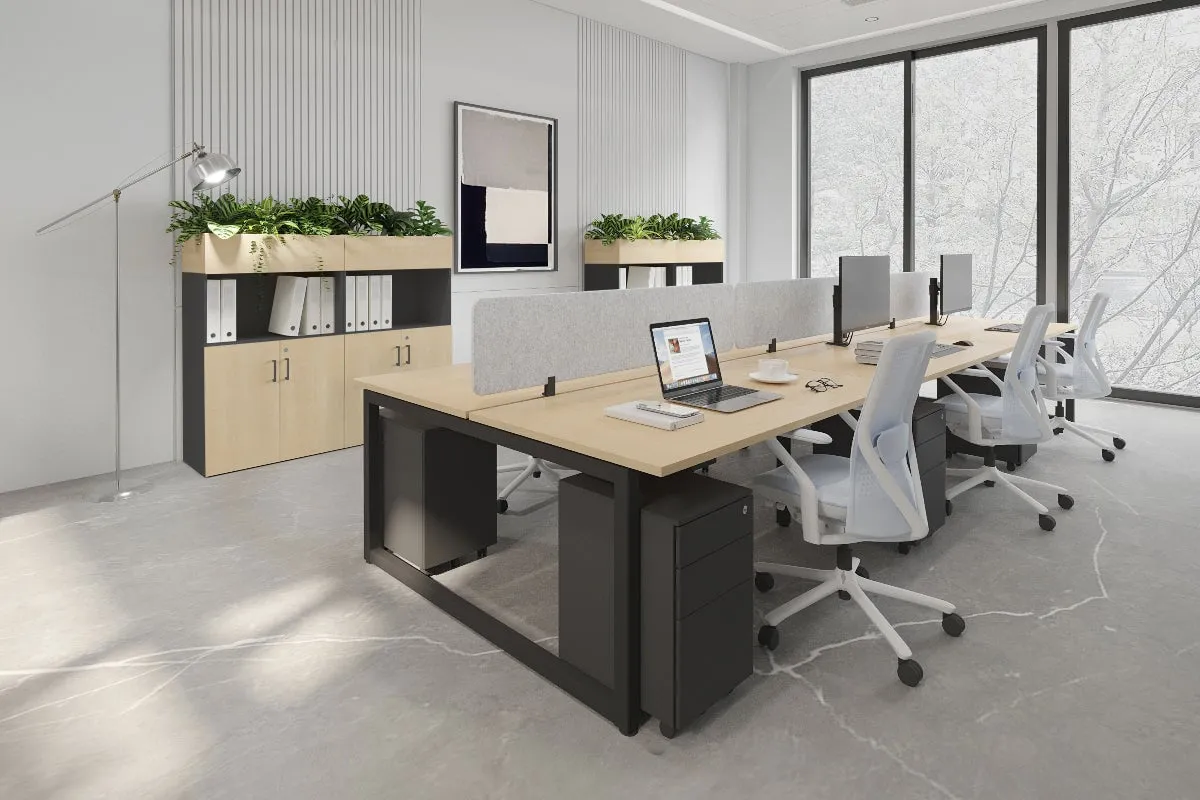 Quadro Loop Legs 6 Person Office Workstation [1400L x 700W]