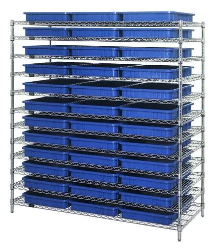 Quantum WR12-93030 Wire Shelving System with 12 Shelves, 24" x 60" x 63"