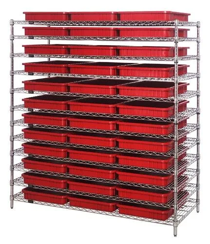 Quantum WR12-93030 Wire Shelving System with 12 Shelves, 24" x 60" x 63"