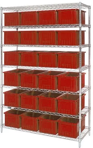 Quantum WR7-92080 Wire Shelving System with 7 Shelves, 18" x 48" x 74"