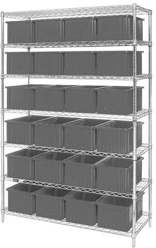 Quantum WR7-92080 Wire Shelving System with 7 Shelves, 18" x 48" x 74"