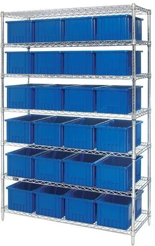 Quantum WR7-92080 Wire Shelving System with 7 Shelves, 18" x 48" x 74"